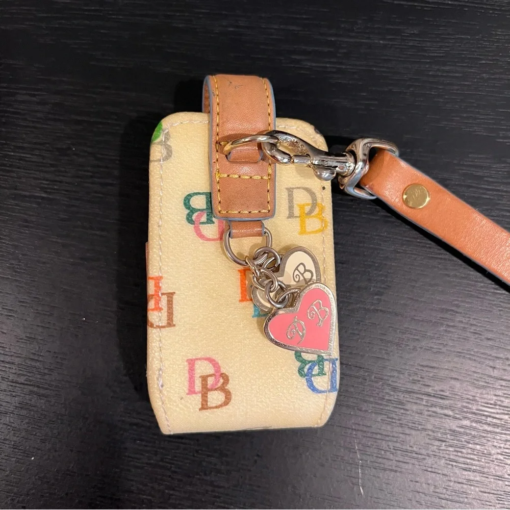 Vintage Dooney Bourke Cell Phone Case Wristlet Lipstick Holder Logo Bag Charm